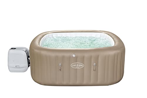 Lay-Z-Spa Palma Luxury Hot Tub, 8 HydroJet Pro Massage System Inflatable Spa with LED Lights, Built-In Seats, Foot Massager and Freeze Shield Technology, 5-7 Person
