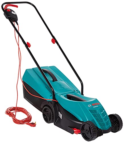 Bosch Rotak 32R Electric Rotary Lawnmower - Ideal for Small and Mid-sized Gardens, 32cm Cutting Width, Grass Comb, Powerful 1200W Motor, 31-Litre Grass Box
