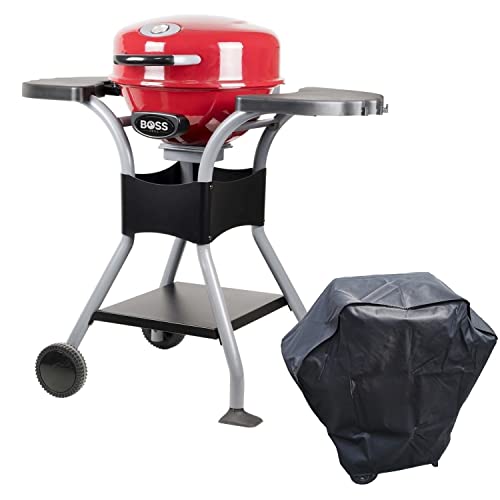 Electriq Compact Outdoor Electric BBQ Grill With Cover - Red