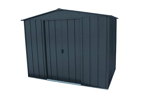 Duramax Top Shed 8 x 6 Metal Outdoor Garden Storage Shed, Made of Hot-Dipped Galvanized Steel, Strong Reinforced Roof Structure, Maintenance-Free & Weatherproof Metal Garden Shed, All Anthracite