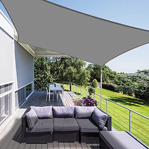 Tanou Sun Shade Sail 3m X 4m, Waterproof 95% UV Block Outdoor Sun Shade Canopy, Rectangle Shades Sails with 4 Ropes for Garden Patio Yard Garage Party, Grey