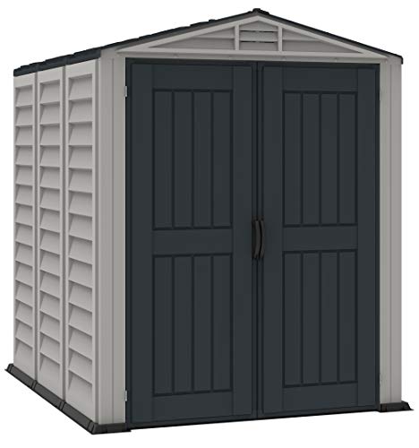 Duramax YardMate 5 x 8 PLUS Plastic Garden Shed with Plastic Floor - Anthracite & Adobe - 15 Years Warranty