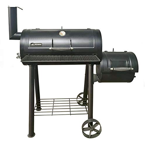 Azuma Bandit Barrel BBQ Charcoal Grill Wood Smoker Firebox Black Steel Barbecue